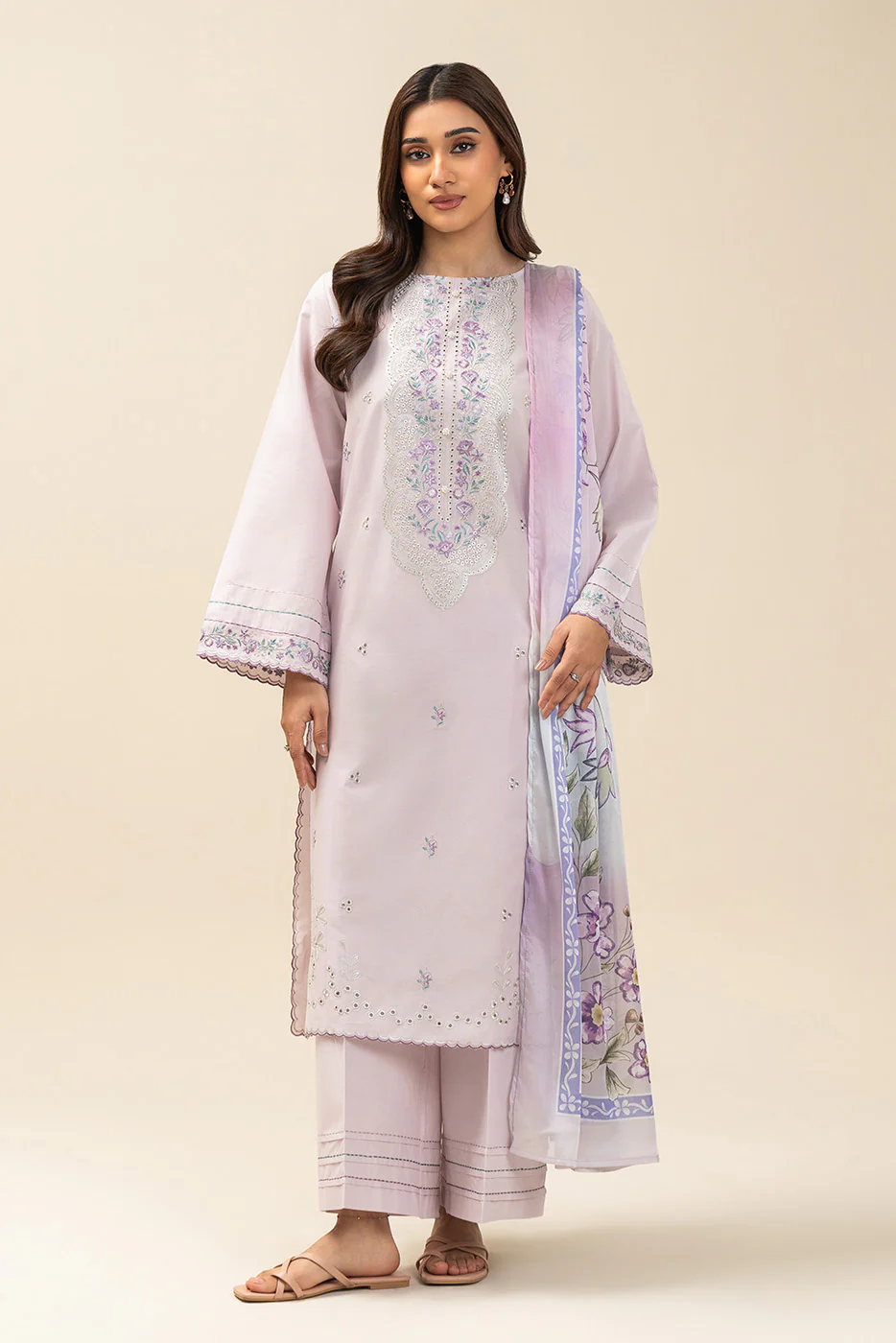 2 PIECE EMBROIDERED LAWN SUIT-LILAC HUES (UNSTITCHED) - Image 2