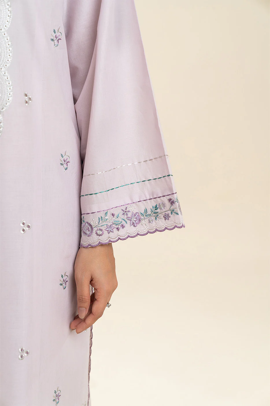 2 PIECE EMBROIDERED LAWN SUIT-LILAC HUES (UNSTITCHED) - Image 5