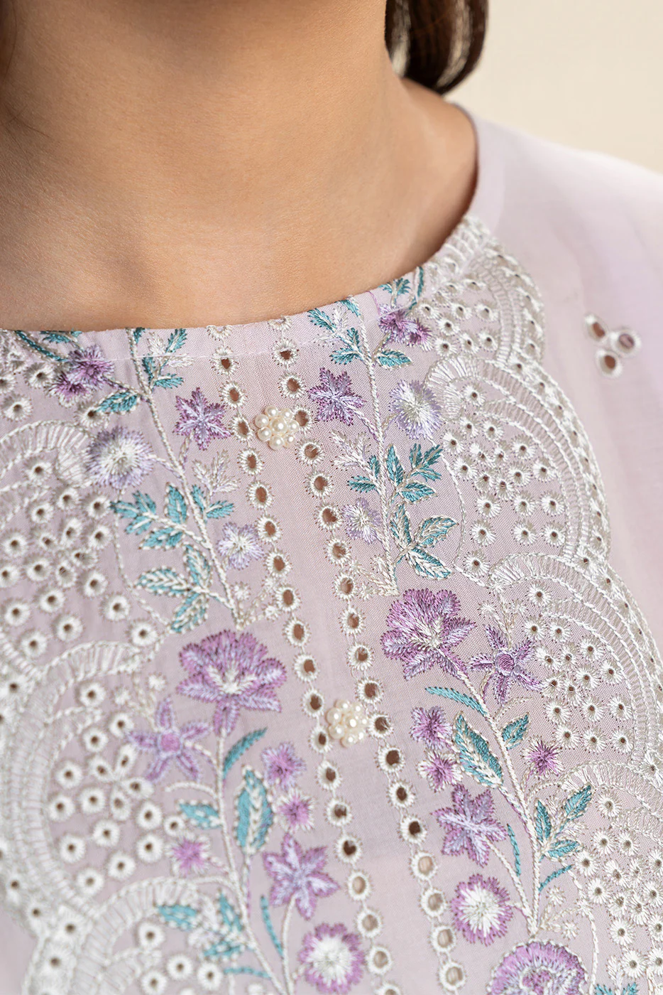 2 PIECE EMBROIDERED LAWN SUIT-LILAC HUES (UNSTITCHED) - Image 6