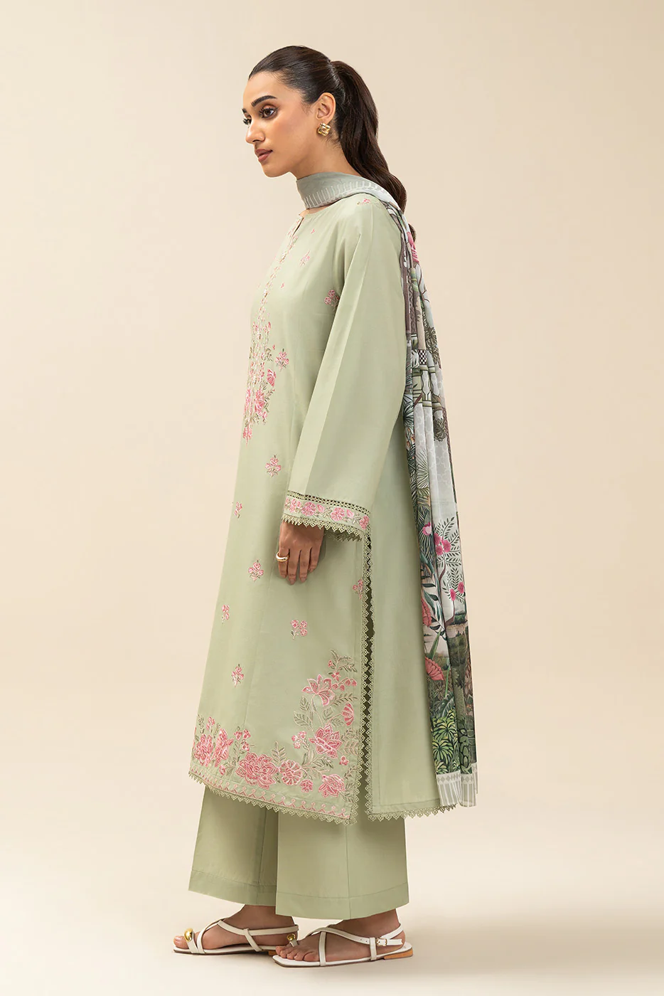 2 PIECE EMBROIDERED LAWN SUIT-FLORAL MELODY (UNSTITCHED) - Image 2