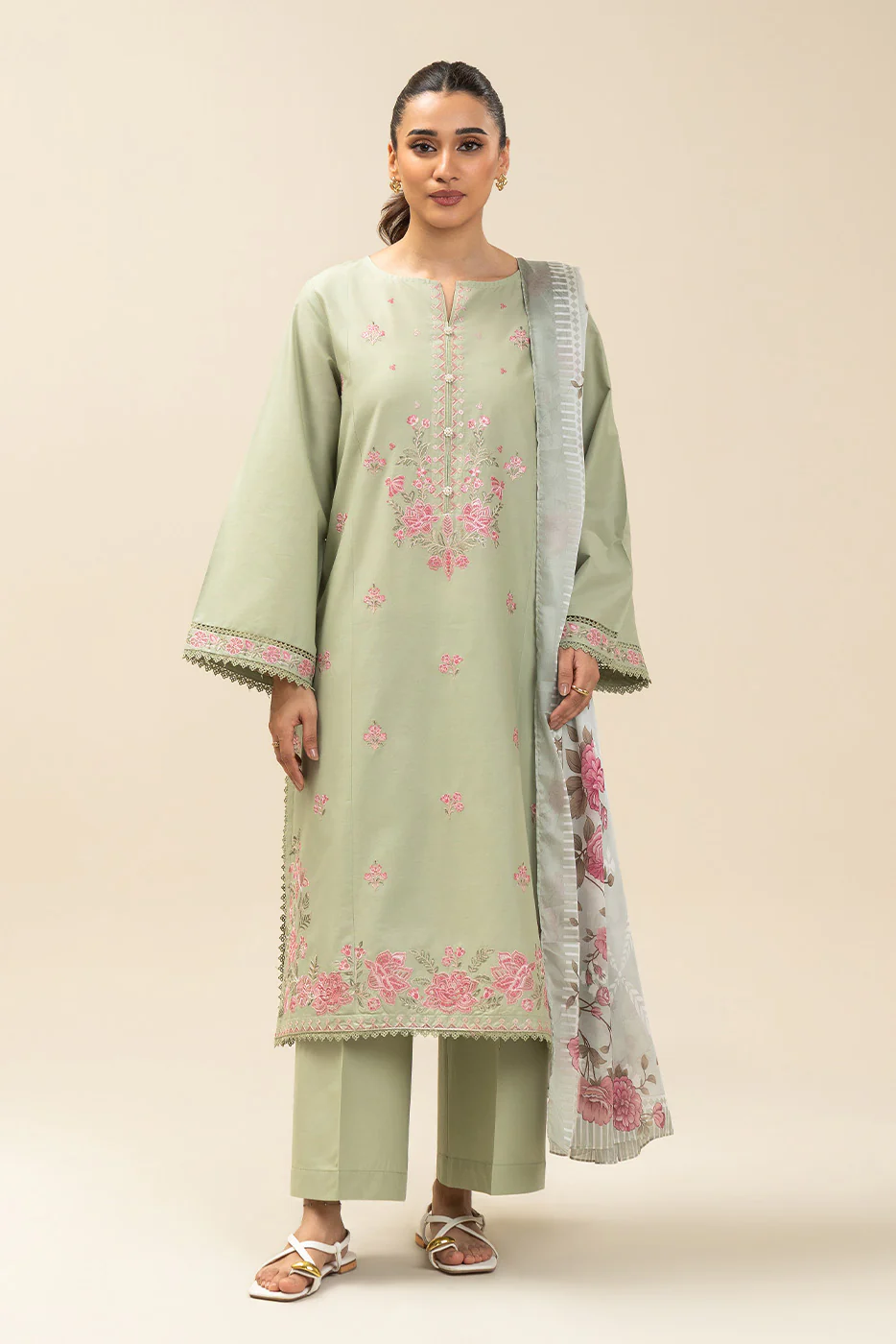 2 PIECE EMBROIDERED LAWN SUIT-FLORAL MELODY (UNSTITCHED) - Image 3