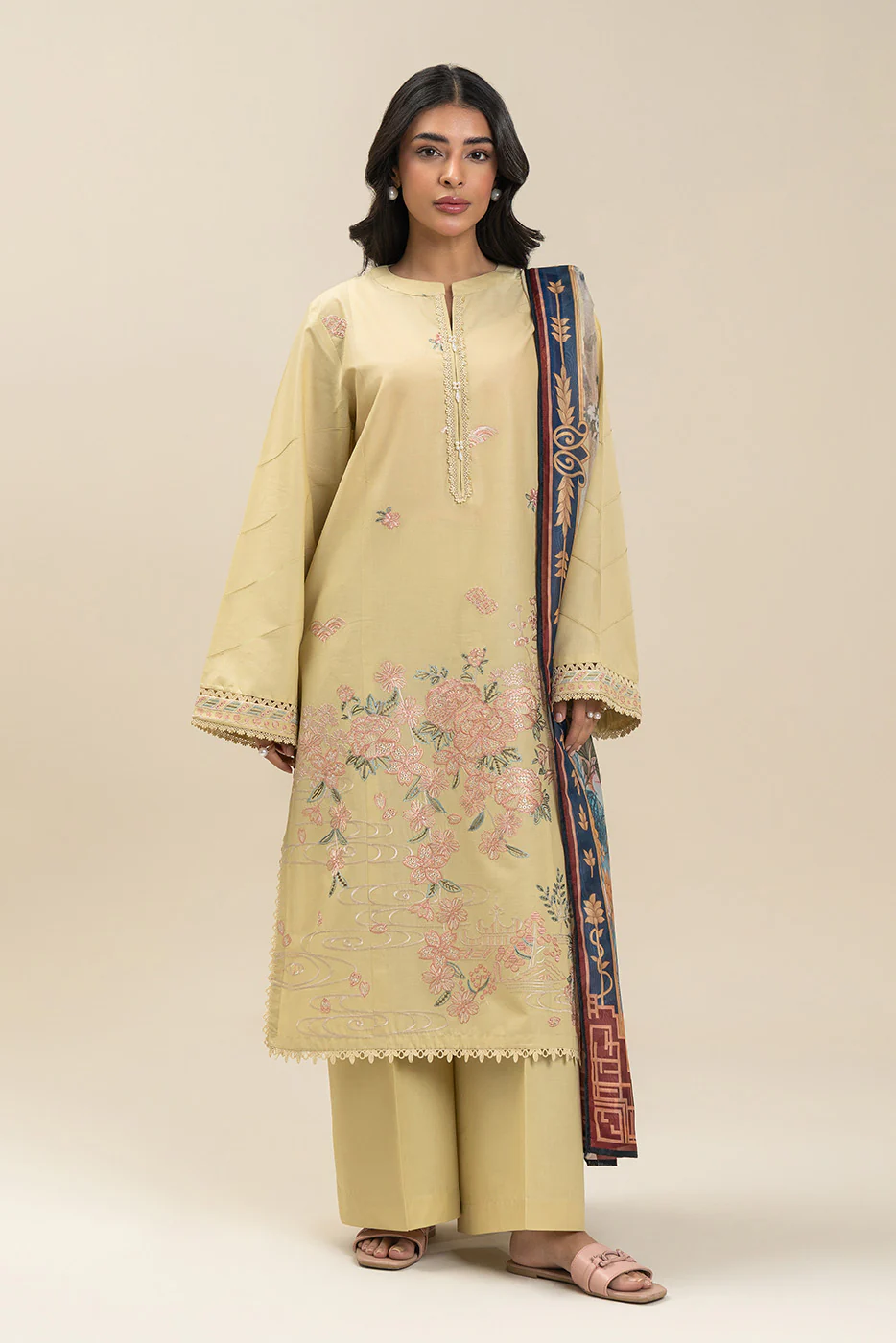 2 PIECE EMBROIDERED LAWN SUIT-VALLEY OF ROSE (UNSTITCHED) - Image 2