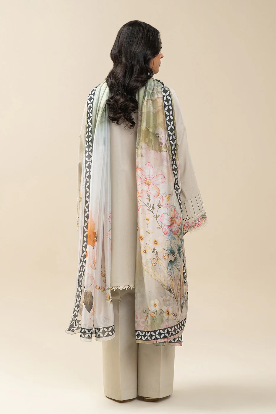 2 PIECE EMBROIDERED LAWN SUIT-BEIGE ATELIER (UNSTITCHED) - Image 4