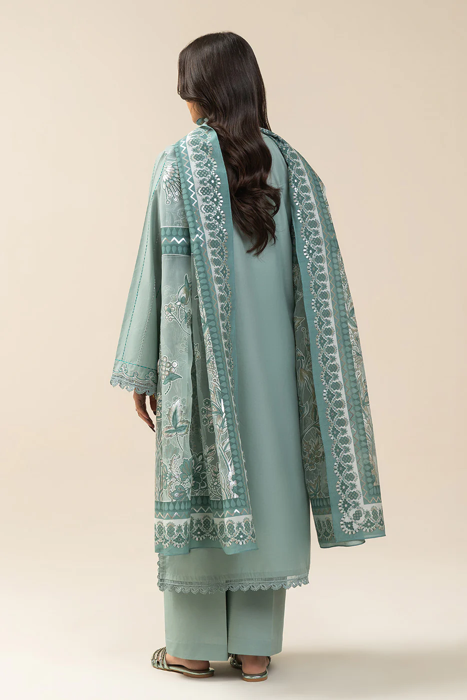 3 PIECE EMBROIDERED LAWN SUIT-FROSTY GLOW (UNSTITCHED) - Image 4