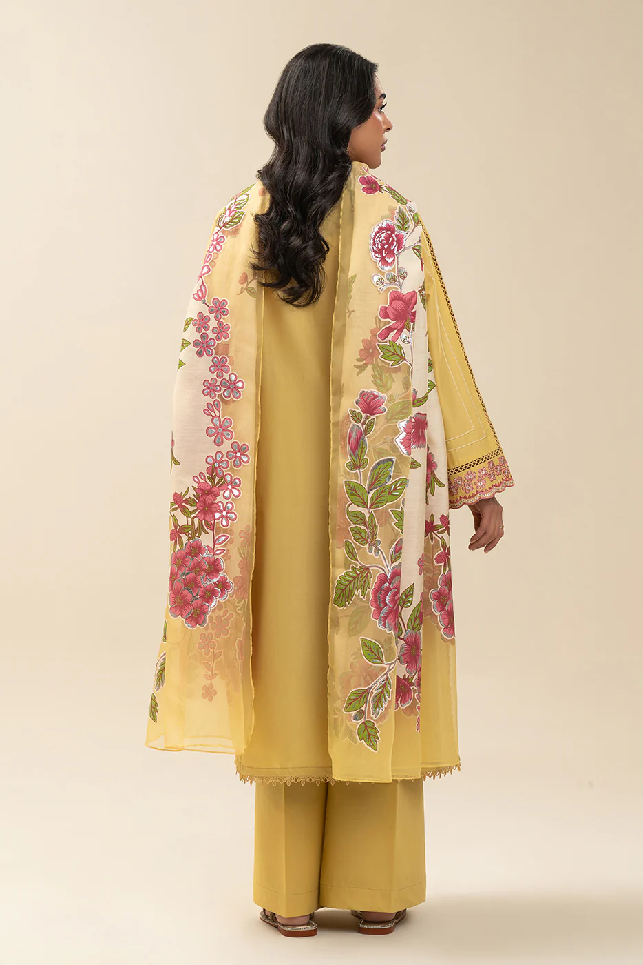 3 PIECE EMBROIDERED LAWN SUIT-SUNNY GARDENIA (UNSTITCHED) - Image 4