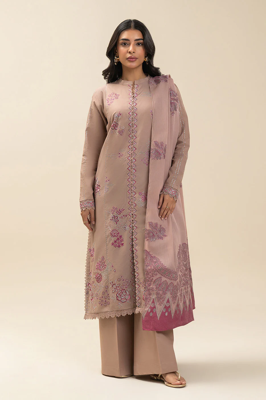 3 PIECE EMBROIDERED LAWN SUIT-DEW WHISPER (UNSTITCHED) - Image 2