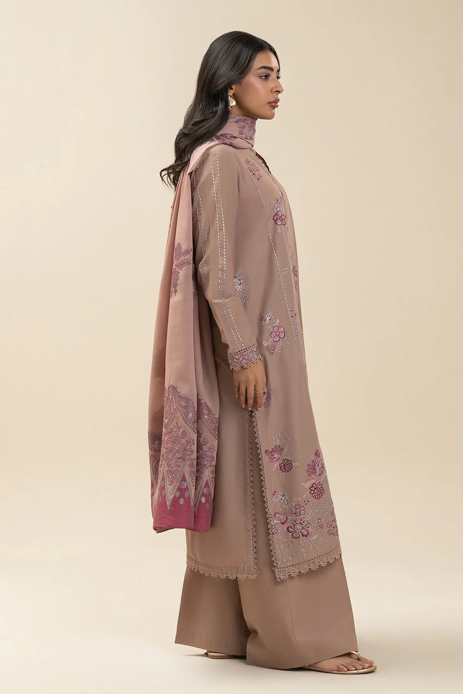 3 PIECE EMBROIDERED LAWN SUIT-DEW WHISPER (UNSTITCHED) - Image 3