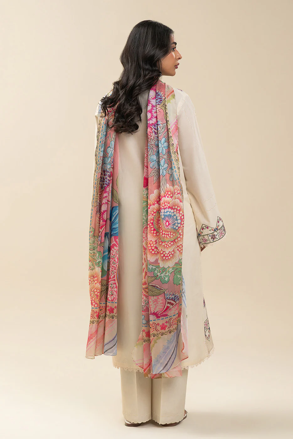 3 PIECE EMBROIDERED LAWN SUIT-CANDY FLOSS (UNSTITCHED) - Image 4