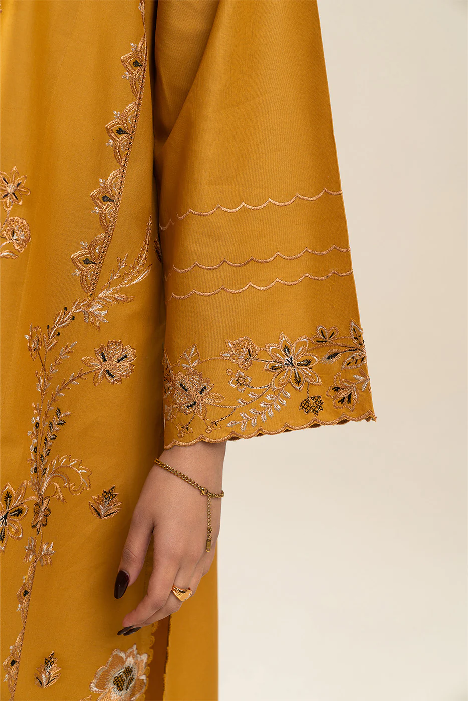 3 PIECE EMBROIDERED LAWN SUIT-BISQUE BLOOM (UNSTITCHED) - Image 6