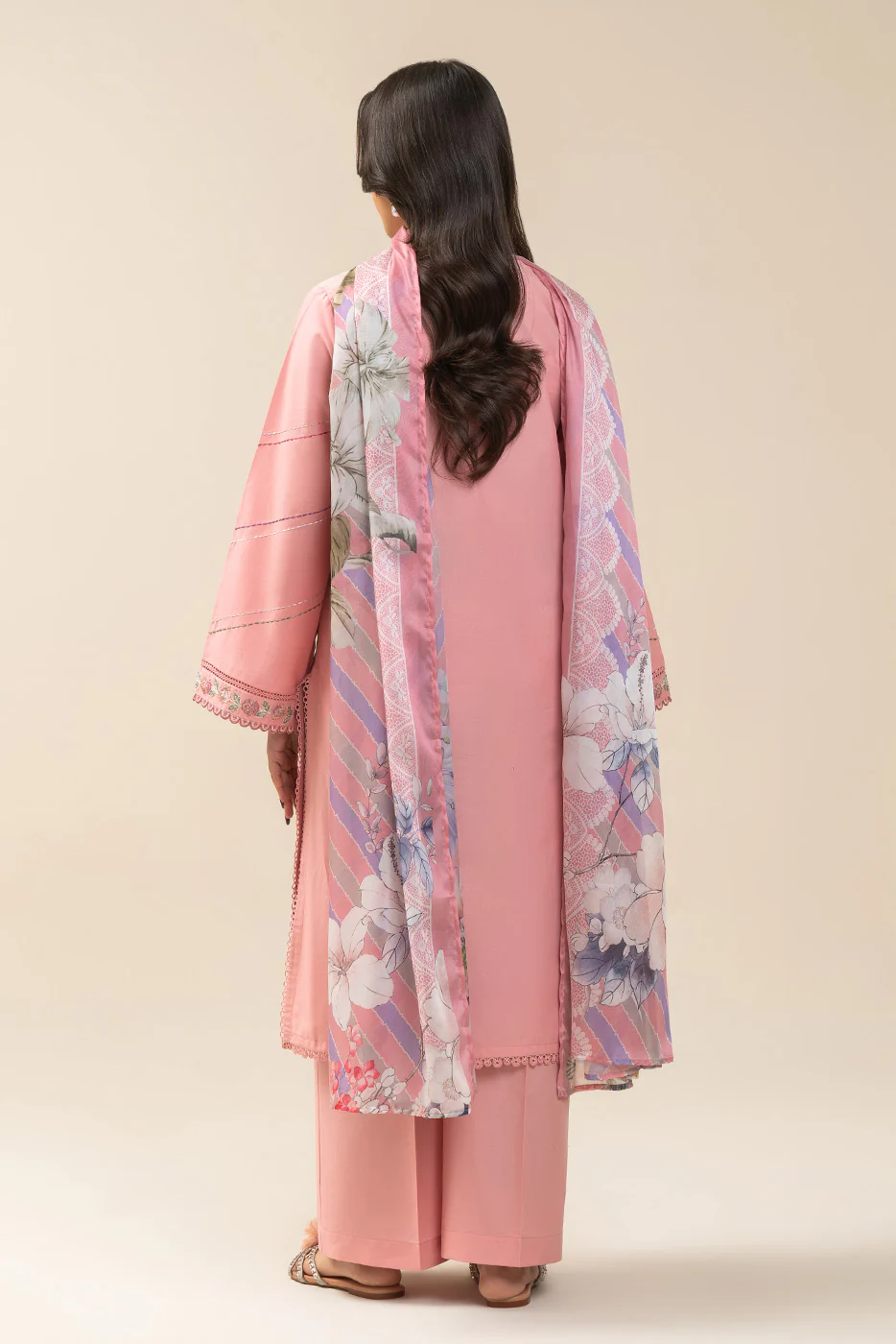 3 PIECE EMBROIDERED LAWN SUIT-BLUSH BLOOM (UNSTITCHED) - Image 4