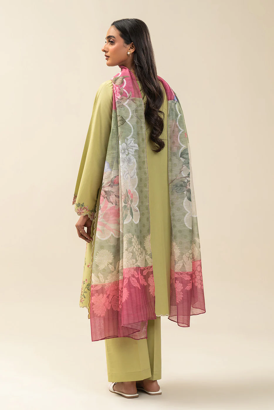 3 PIECE EMBROIDERED LAWN SUIT-SAGE BLOSSOM (UNSTITCHED) - Image 3