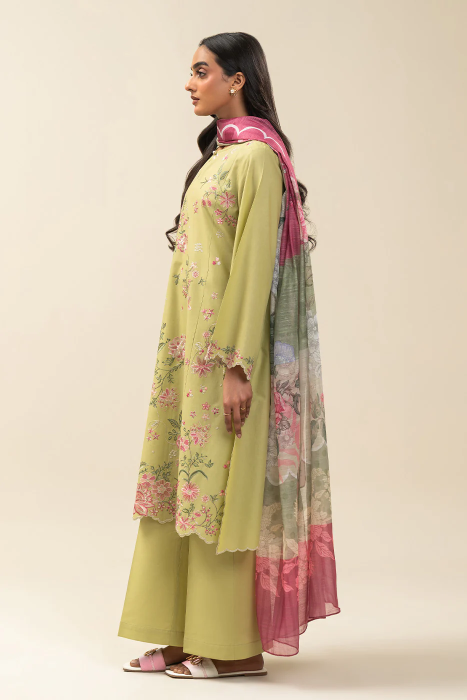 3 PIECE EMBROIDERED LAWN SUIT-SAGE BLOSSOM (UNSTITCHED) - Image 4