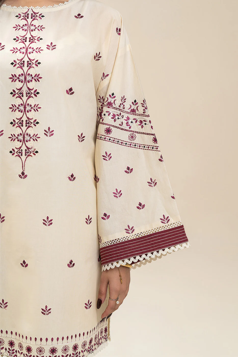 3 PIECE EMBROIDERED LAWN SUIT-TRIBAL TWIST (UNSTITCHED) - Image 6