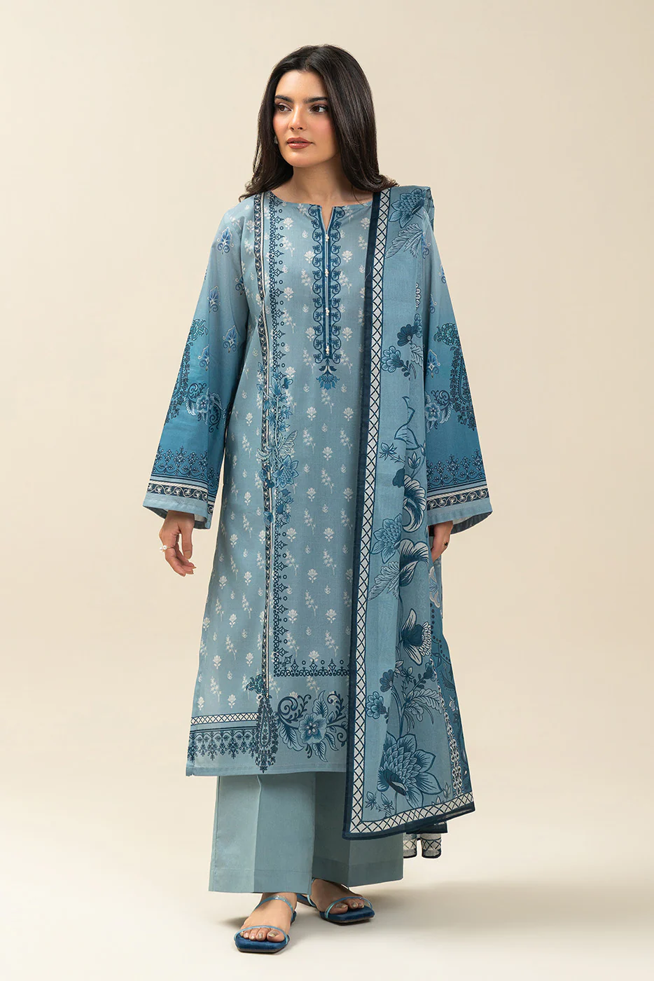 3 PIECE PRINTED LAWN SUIT-WHISPY WONDER (UNSTITCHED) - Image 2