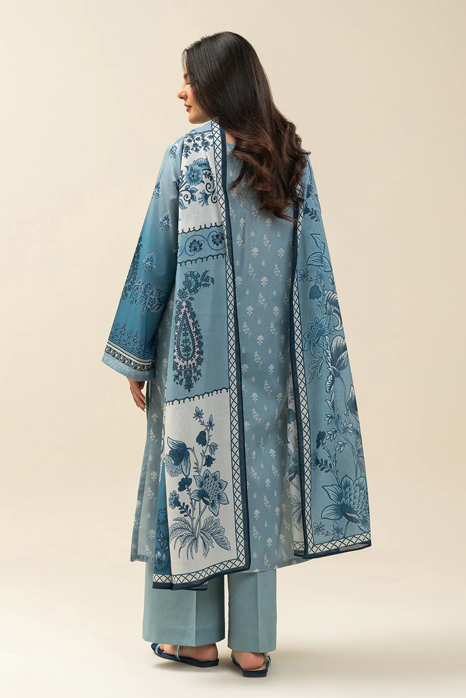 3 PIECE PRINTED LAWN SUIT-WHISPY WONDER (UNSTITCHED) - Image 3