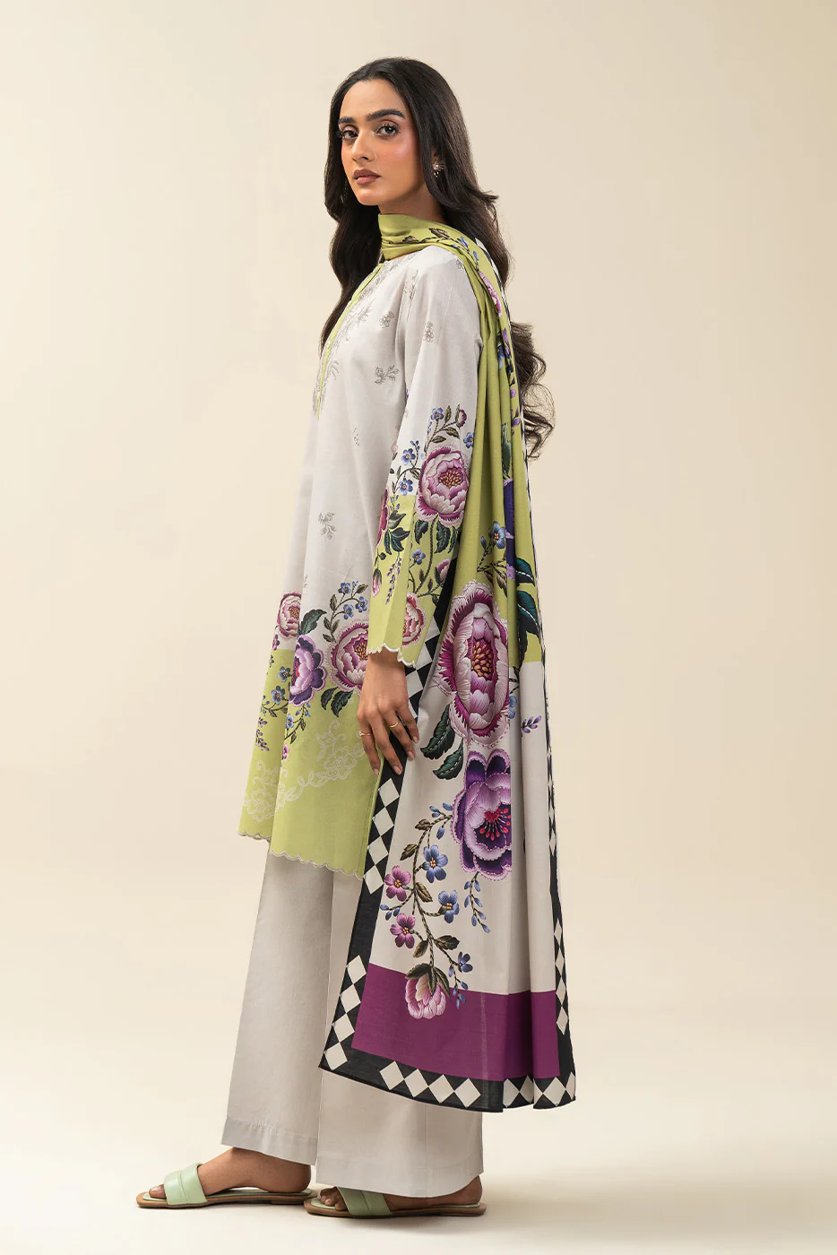 3 PIECE PRINTED LAWN SUIT-CITRON SIZZLE (UNSTITCHED) - Image 4