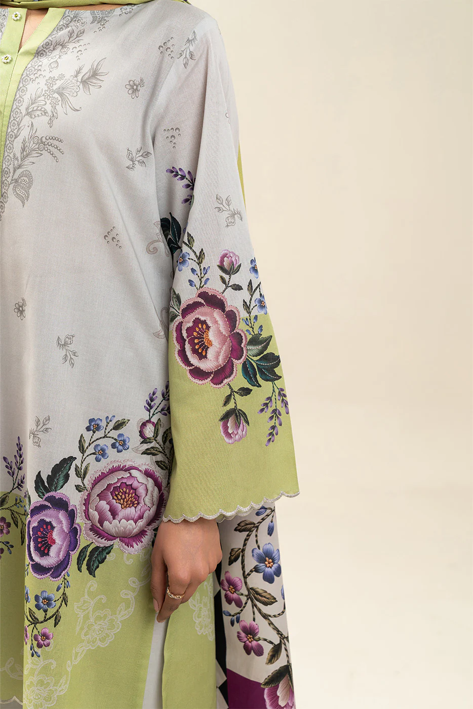3 PIECE PRINTED LAWN SUIT-CITRON SIZZLE (UNSTITCHED) - Image 6