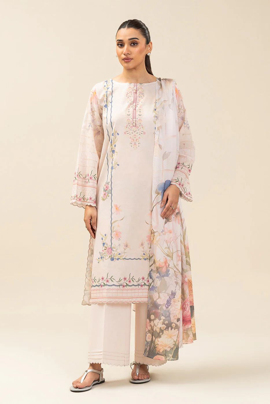 3 PIECE PRINTED LAWN SUIT-VERDANT CHIC (UNSTITCHED) - Image 5