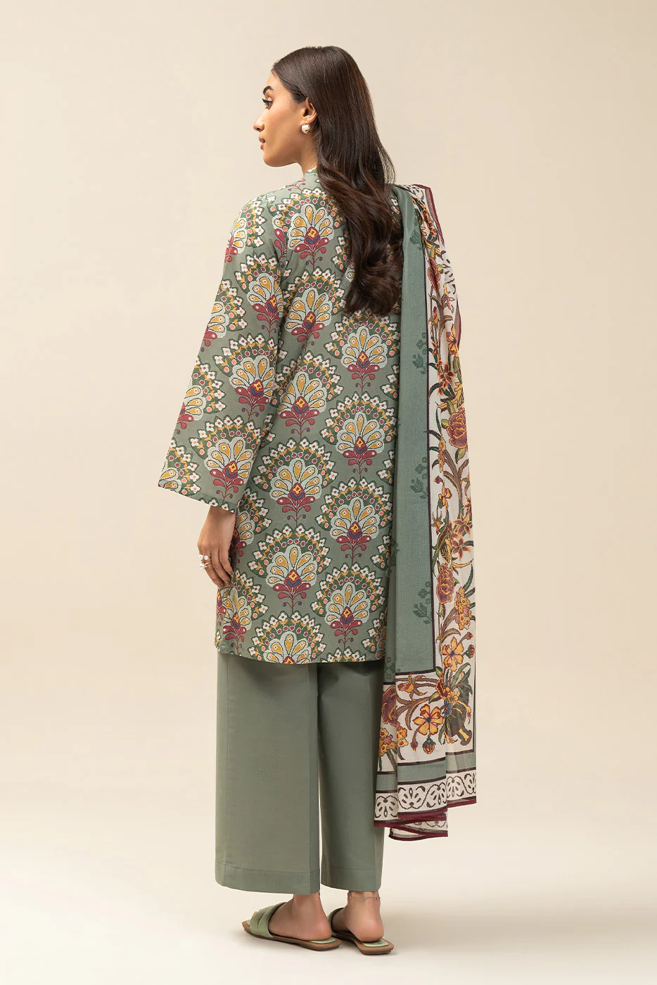 3 PIECE PRINTED LAWN SUIT-SAGE BLISS (UNSTITCHED) - Image 2