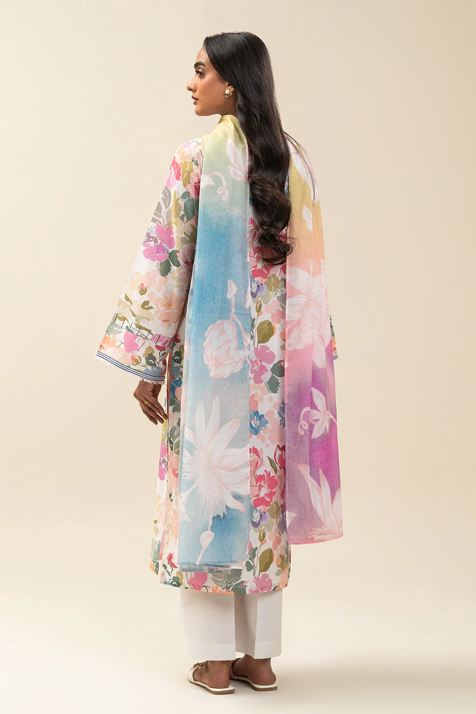 3 PIECE PRINTED LAWN SUIT-PEARLY BLOSSOM (UNSTITCHED) - Image 3