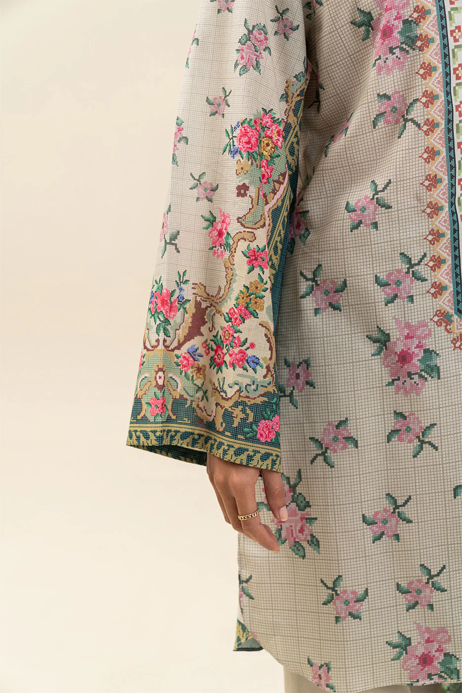 3 PIECE PRINTED LAWN SUIT-ROSEATE GRACE (UNSTITCHED) - Image 6