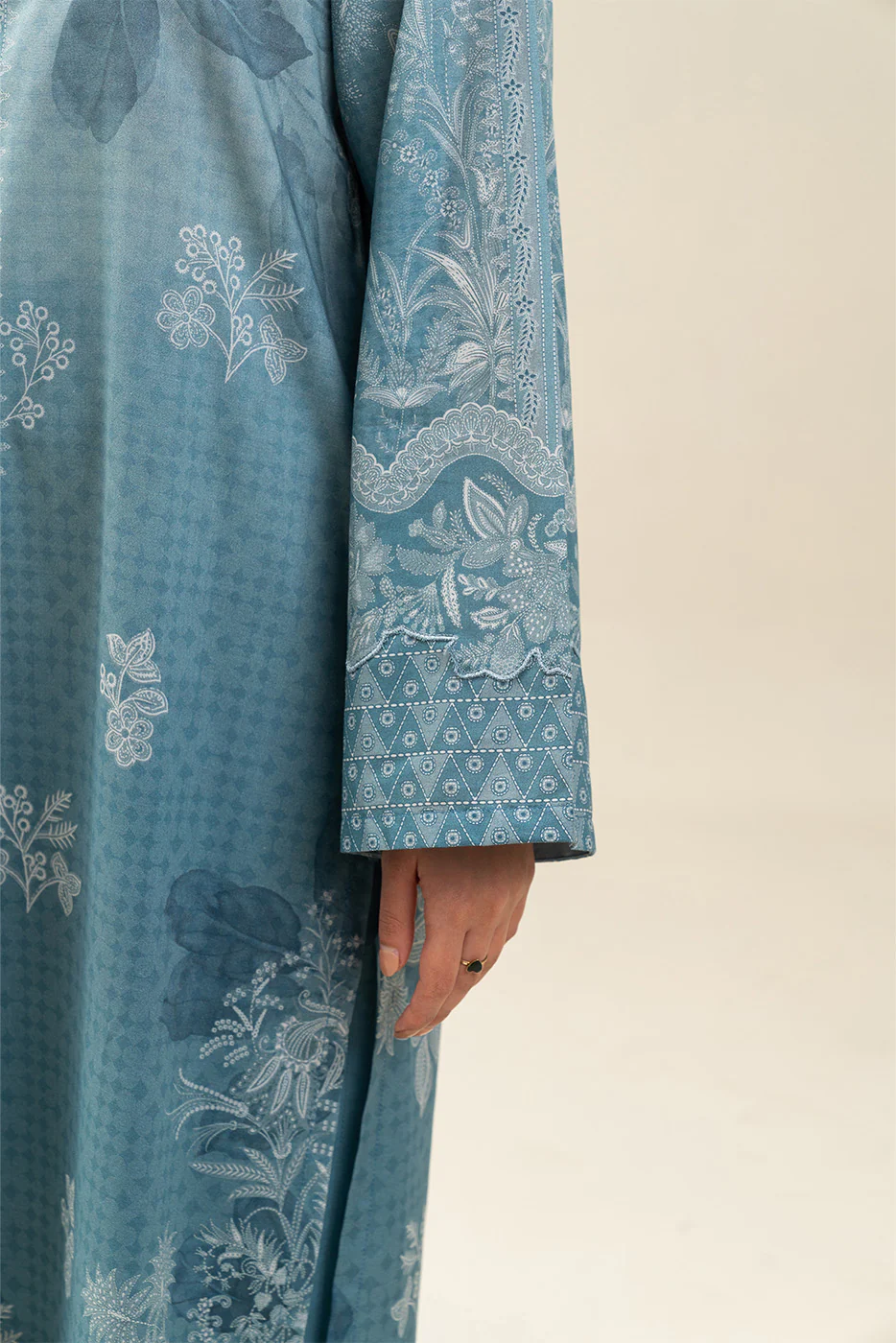 3 PIECE PRINTED LAWN SUIT-LAPIS HILL (UNSTITCHED) - Image 6