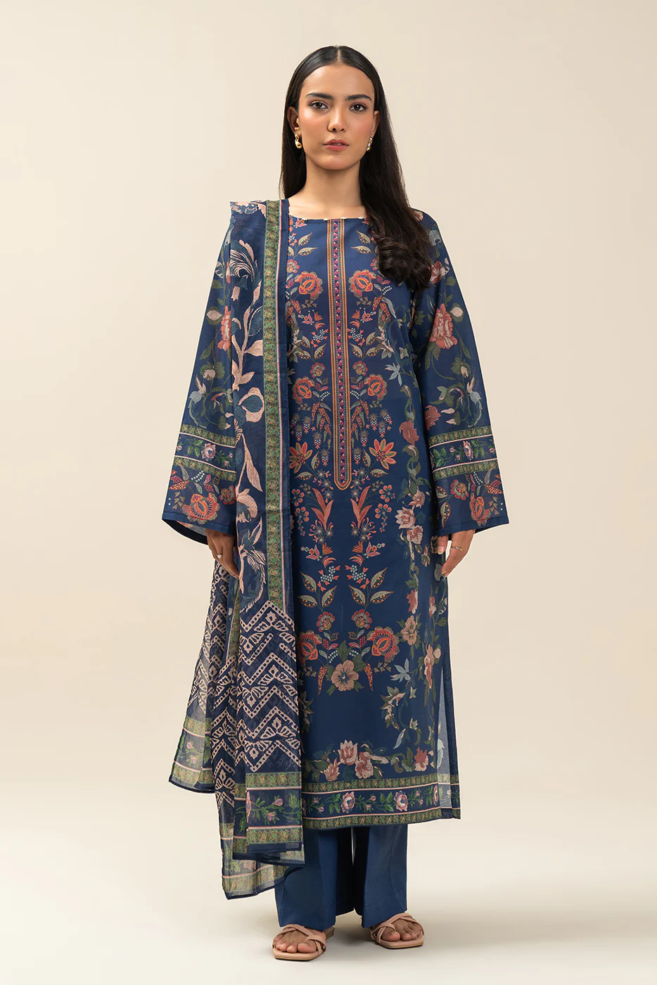 3 PIECE PRINTED LAWN SUIT-NIGHT EDEN (UNSTITCHED) - Image 6