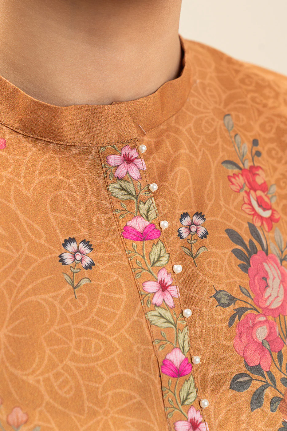 3 PIECE PRINTED LAWN SUIT-FALL FLORE (UNSTITCHED) - Image 4