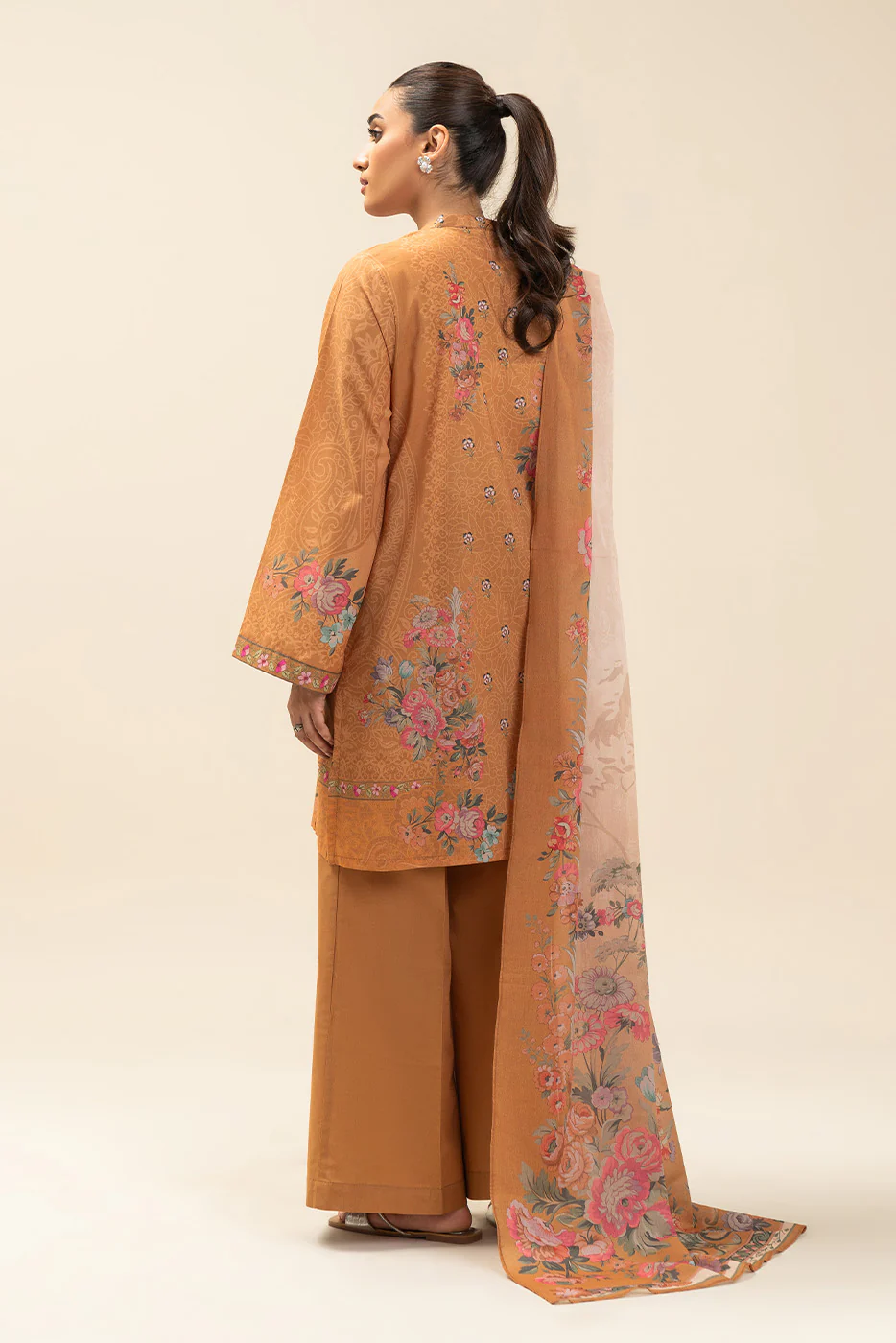 3 PIECE PRINTED LAWN SUIT-FALL FLORE (UNSTITCHED) - Image 5