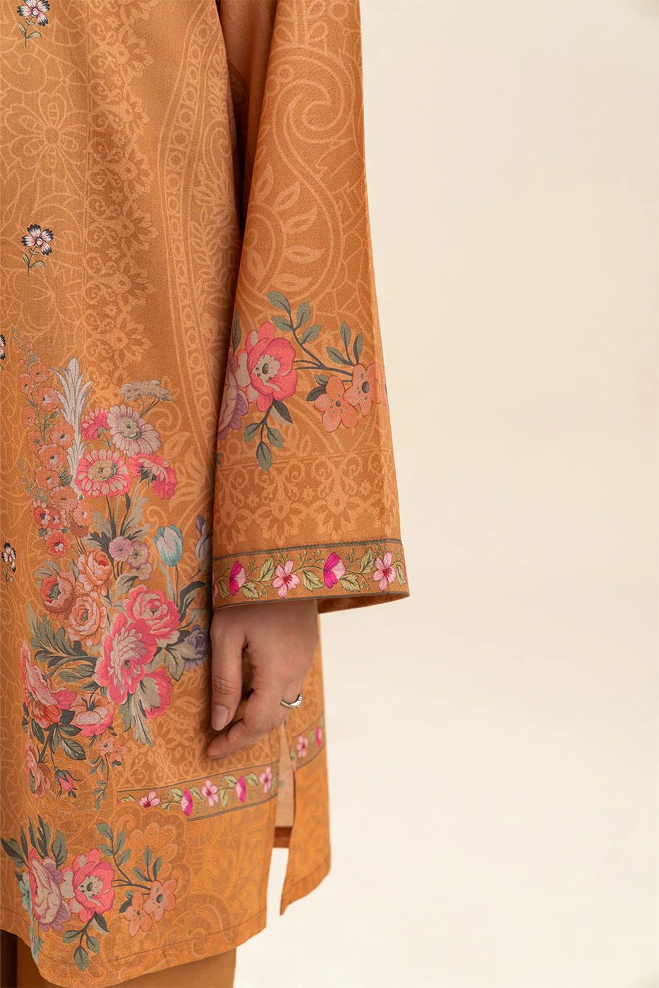 3 PIECE PRINTED LAWN SUIT-FALL FLORE (UNSTITCHED) - Image 6