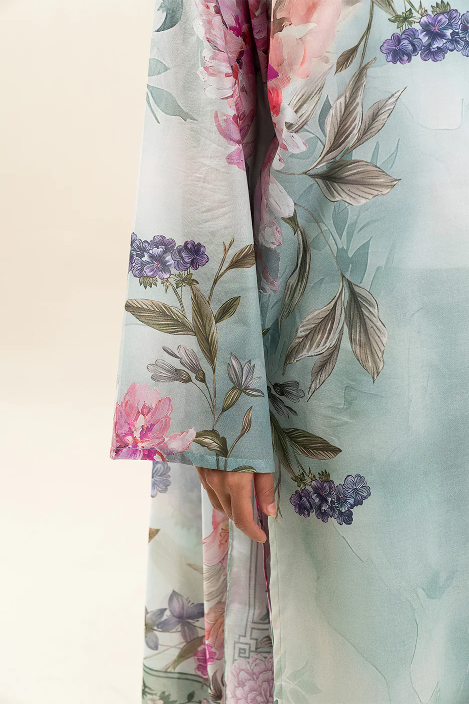 3 PIECE PRINTED LAWN SUIT-MINTY BREEZE (UNSTITCHED) - Image 6