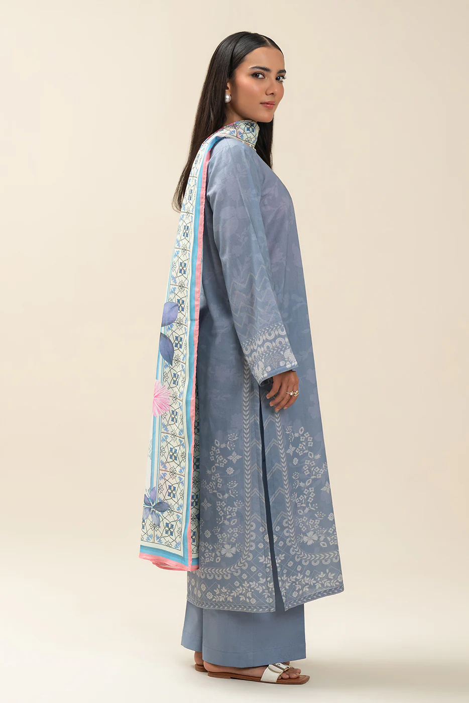 3 PIECE PRINTED LAWN SUIT-DAZZLE SAGE (UNSTITCHED) - Image 2