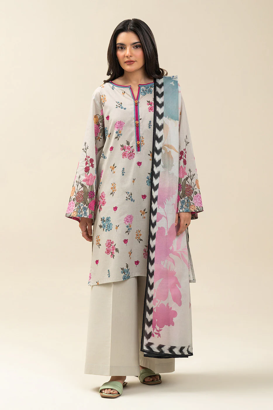 3 PIECE PRINTED LAWN SUIT-CANDY DOMINION (UNSTITCHED) - Image 2