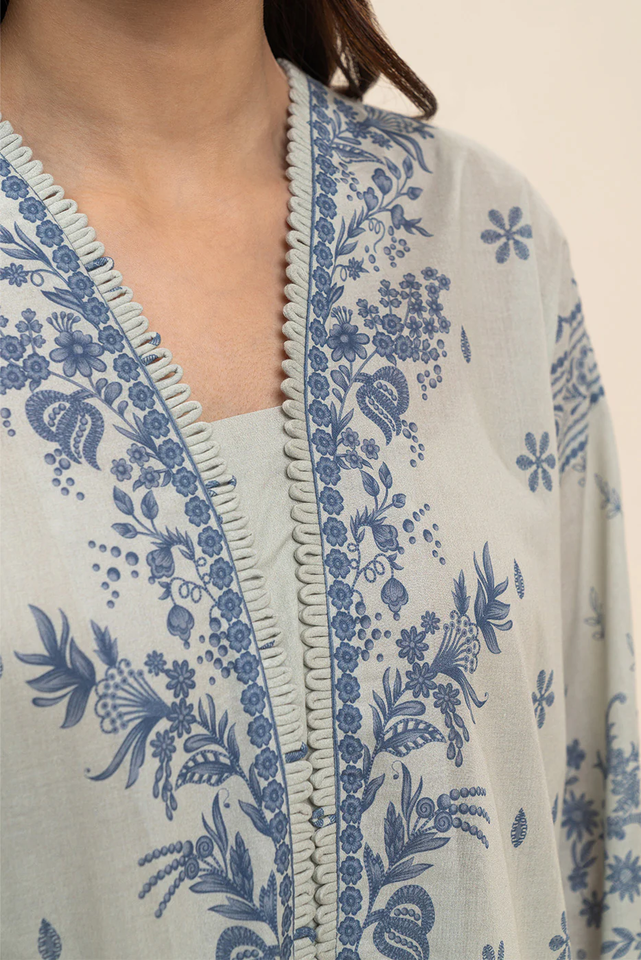 3 PIECE PRINTED LAWN SUIT-SAPPHIRE SLATE (UNSTITCHED) - Image 3