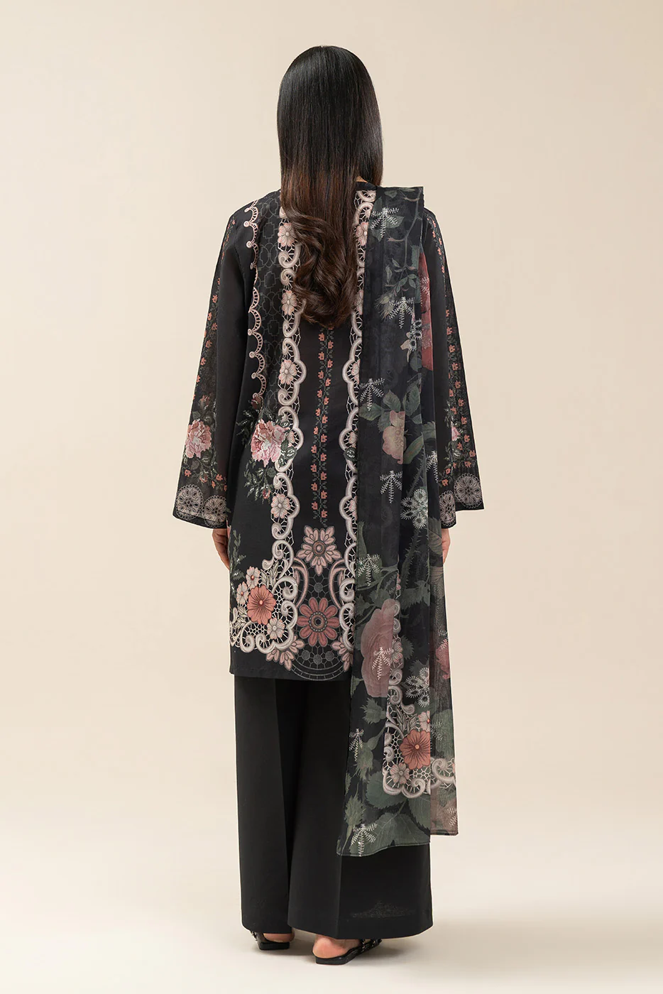 3 PIECE PRINTED LAWN SUIT-NOIR DRAPE (UNSTITCHED) - Image 6
