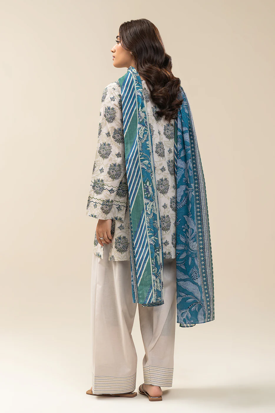3 PIECE PRINTED LAWN SUIT-LAPIS STATE SUIT - Image 5
