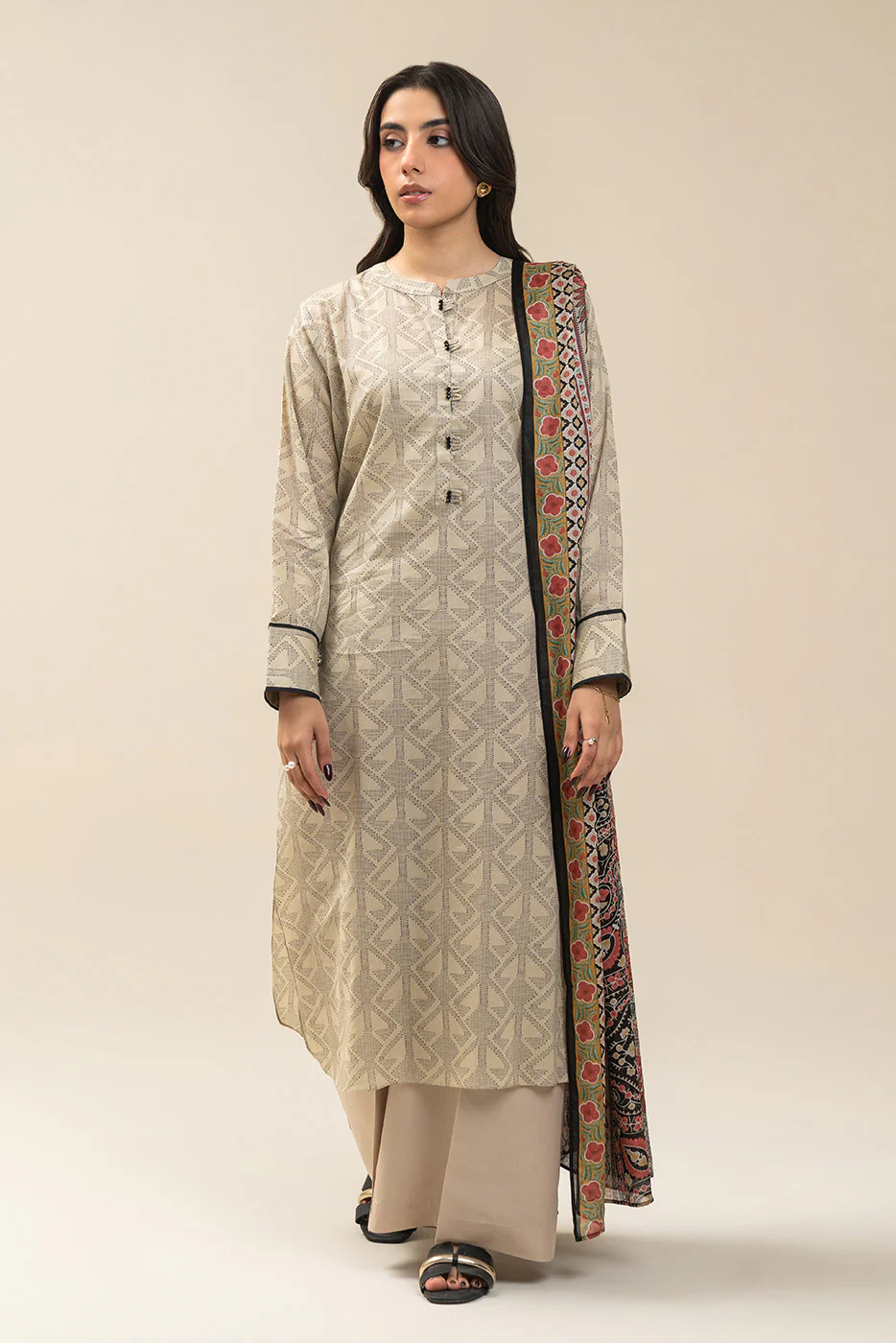 3 PIECE PRINTED LAWN SUIT-LUNAR GRACE (UNSTITCHED) - Image 2