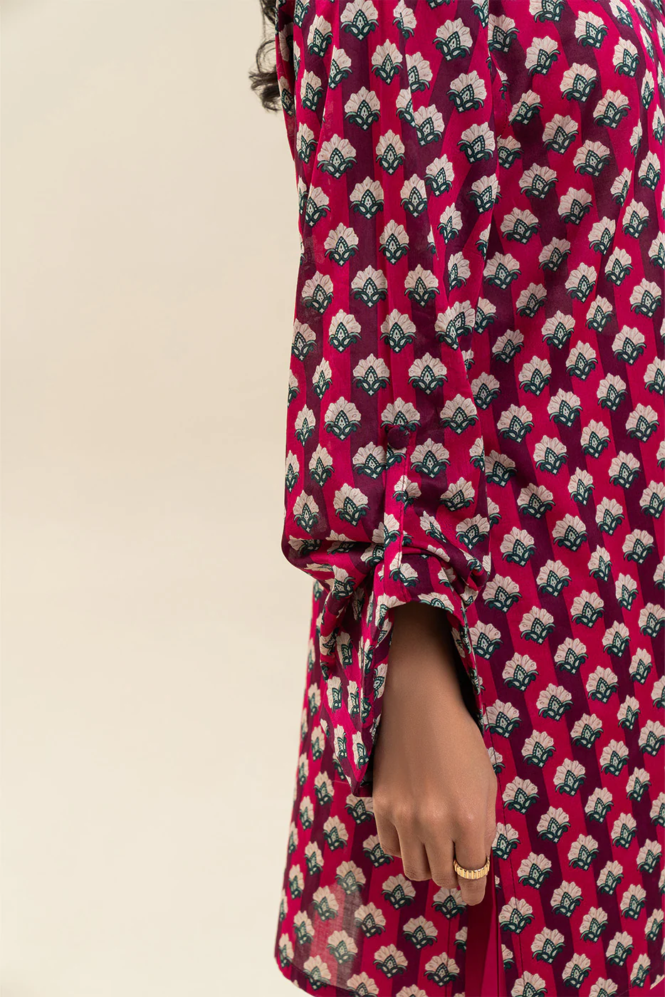 3 PIECE PRINTED LAWN SUIT-PINK COSMOS (UNSTITCHED) - Image 6