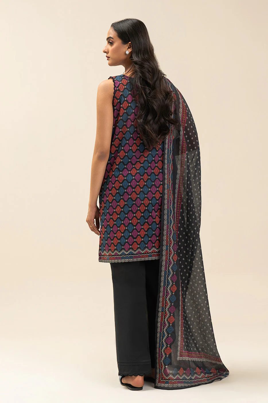3 PIECE PRINTED LAWN SUIT-BOTANICAL SPRAY (UNSTITCHED) - Image 3