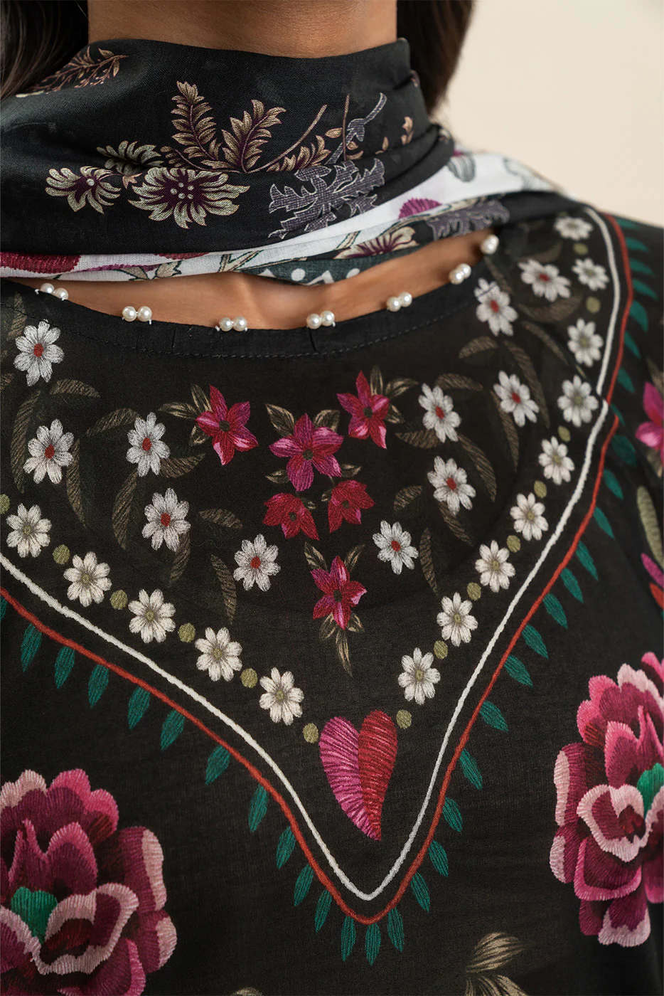 3 PIECE PRINTED LAWN SUIT-BOTANICAL SPRAY (UNSTITCHED) - Image 5