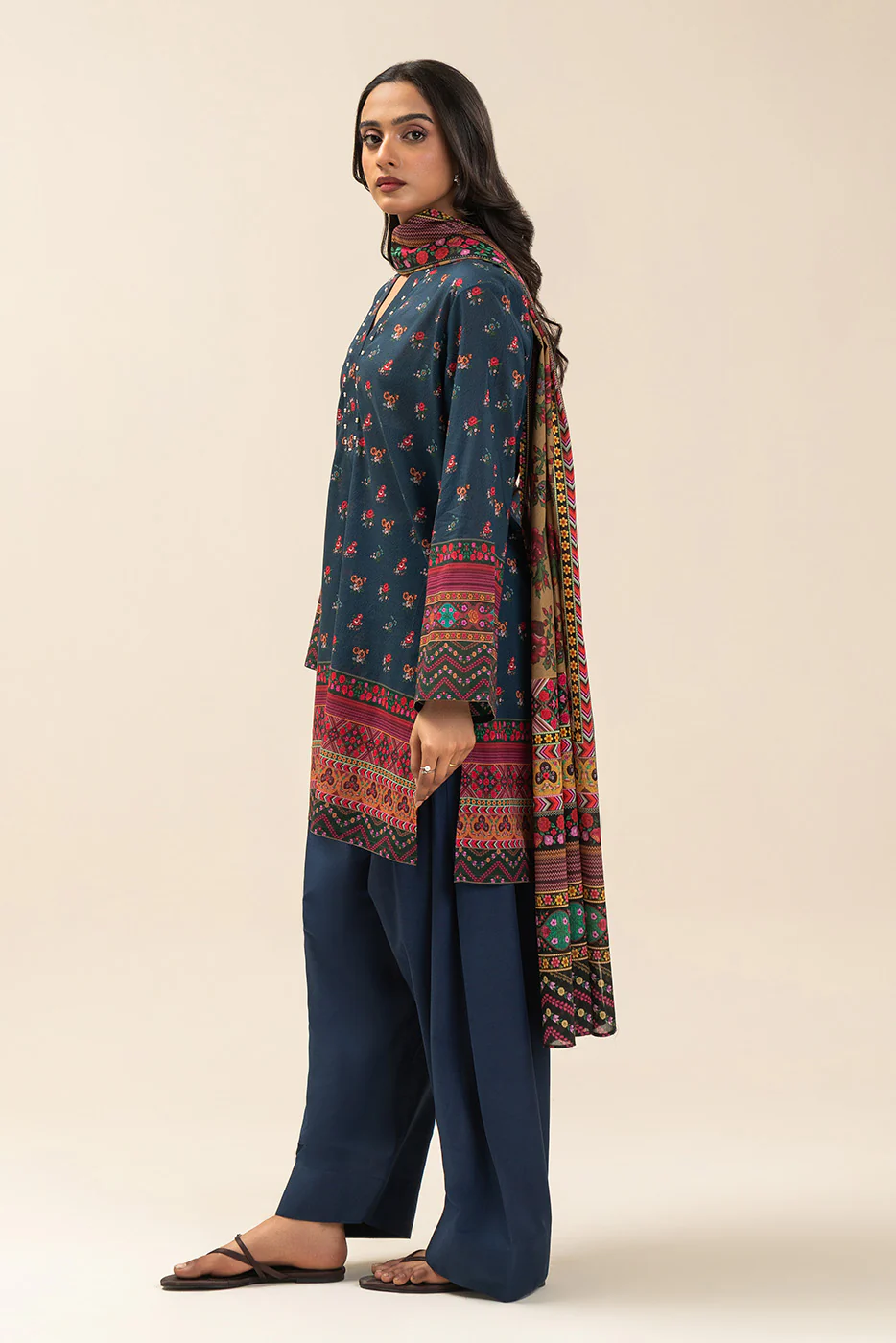 3 PIECE PRINTED LAWN SUIT-FLORAL SAGA (UNSTITCHED) - Image 4
