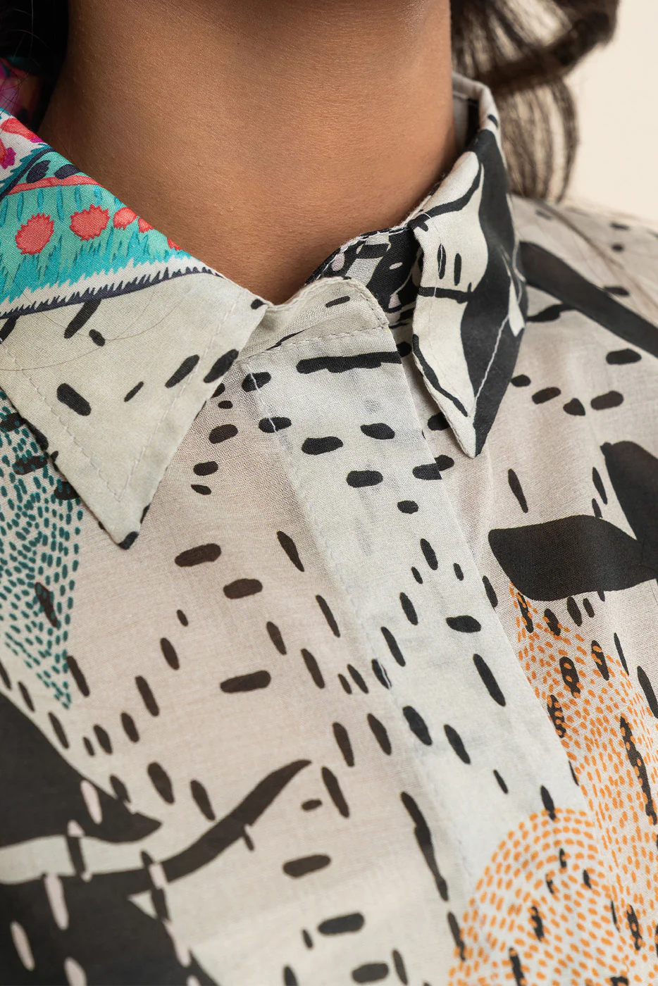 3 PIECE PRINTED LAWN SUIT-BOTANICAL HAZE (UNSTITCHED) - Image 5