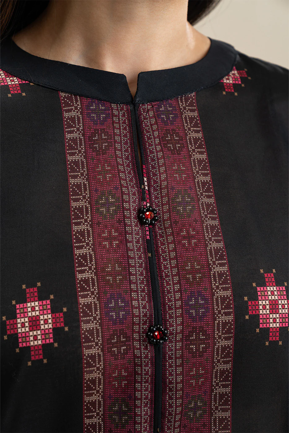3 PIECE PRINTED LAWN SUIT-OBSIDIAN LORE (UNSTITCHED) - Image 5
