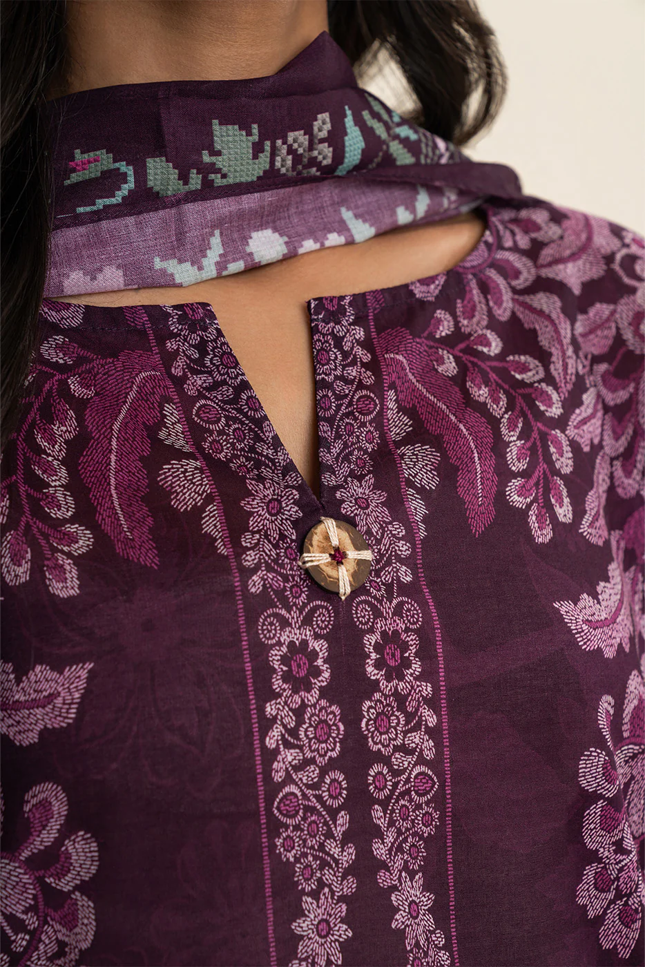 3 PIECE PRINTED LAWN SUIT-AMBER GLAM (UNSTITCHED) - Image 5
