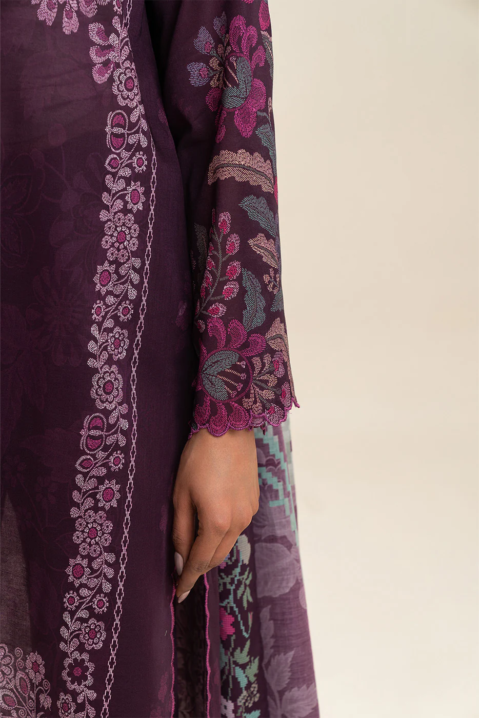 3 PIECE PRINTED LAWN SUIT-AMBER GLAM (UNSTITCHED) - Image 6