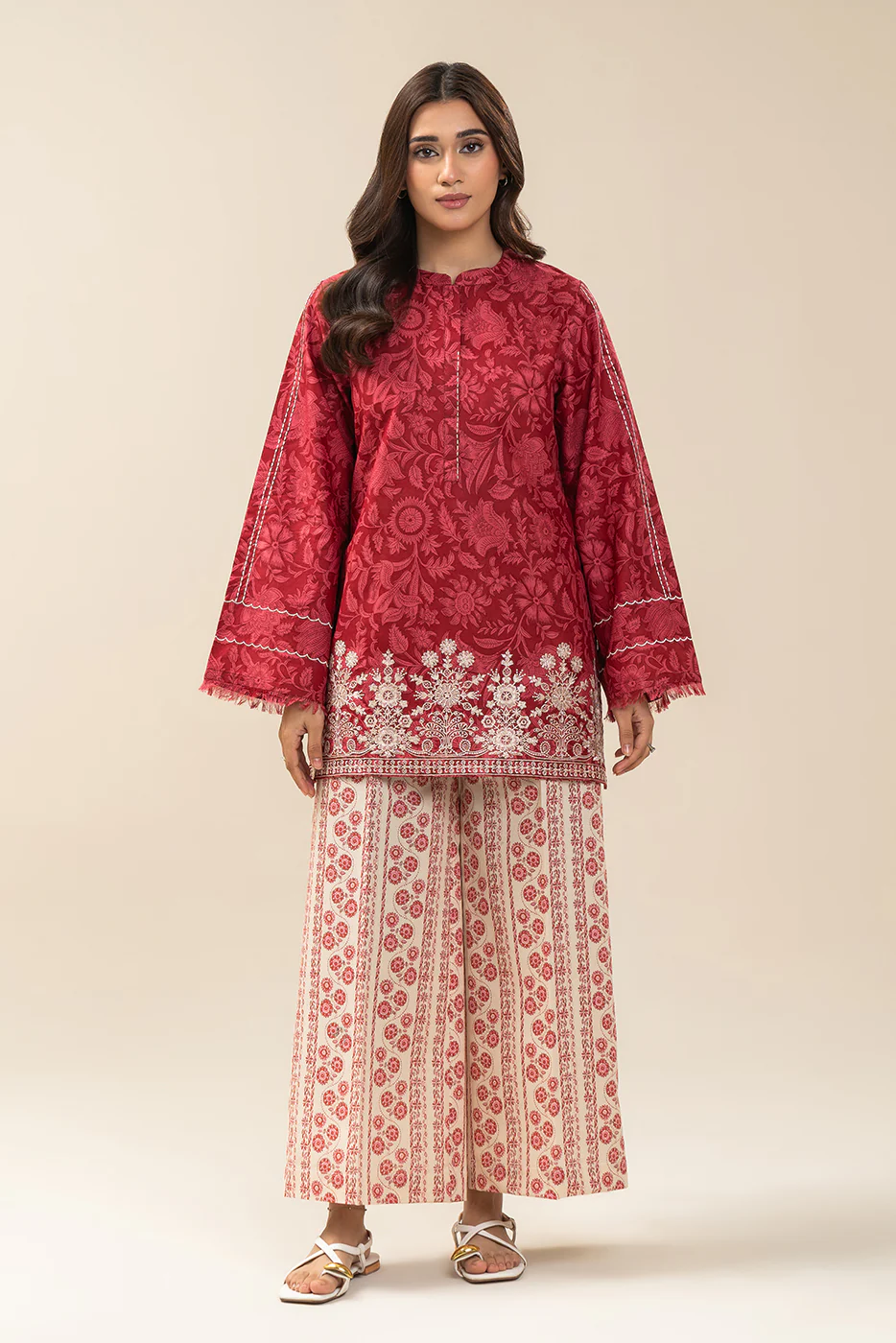 2 PIECE EMBROIDERED LAWN SUIT-CRIMSON CHARM SUIT - Image 5