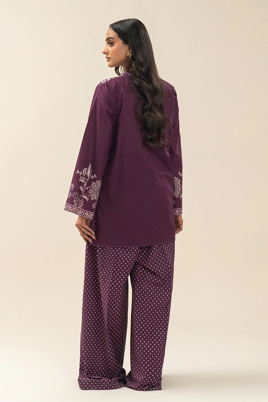 2 PIECE PRINTED LAWN SUIT-POLKA PETALS (UNSTITCHED) - Image 3