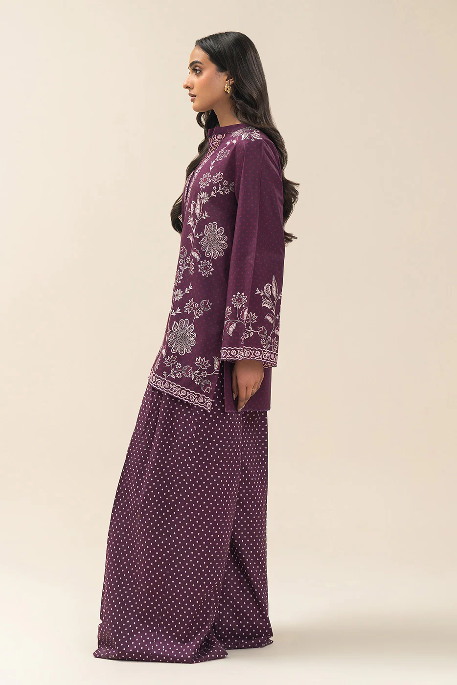 2 PIECE PRINTED LAWN SUIT-POLKA PETALS (UNSTITCHED) - Image 4