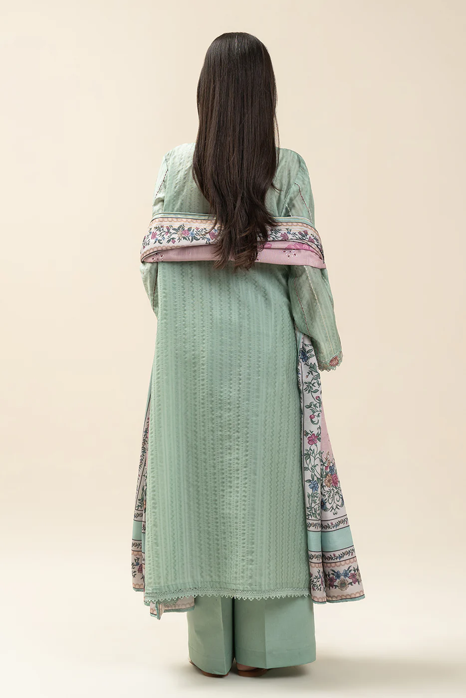 3 PIECE EMBROIDERED JACQUARD  LAWN SUIT-DEW WHISPER (UNSTITCHED) - Image 4