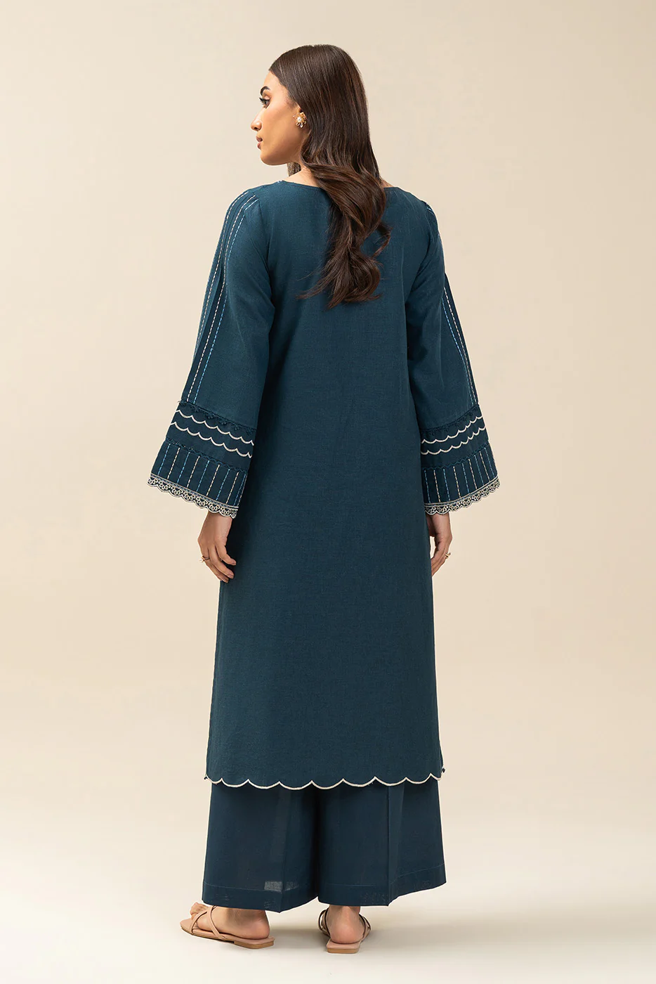 1 PIECE EMBROIDERED  TEXTURED LAWN SUIT-STAR SAPPHIRE (UNSTITCHED) - Image 3